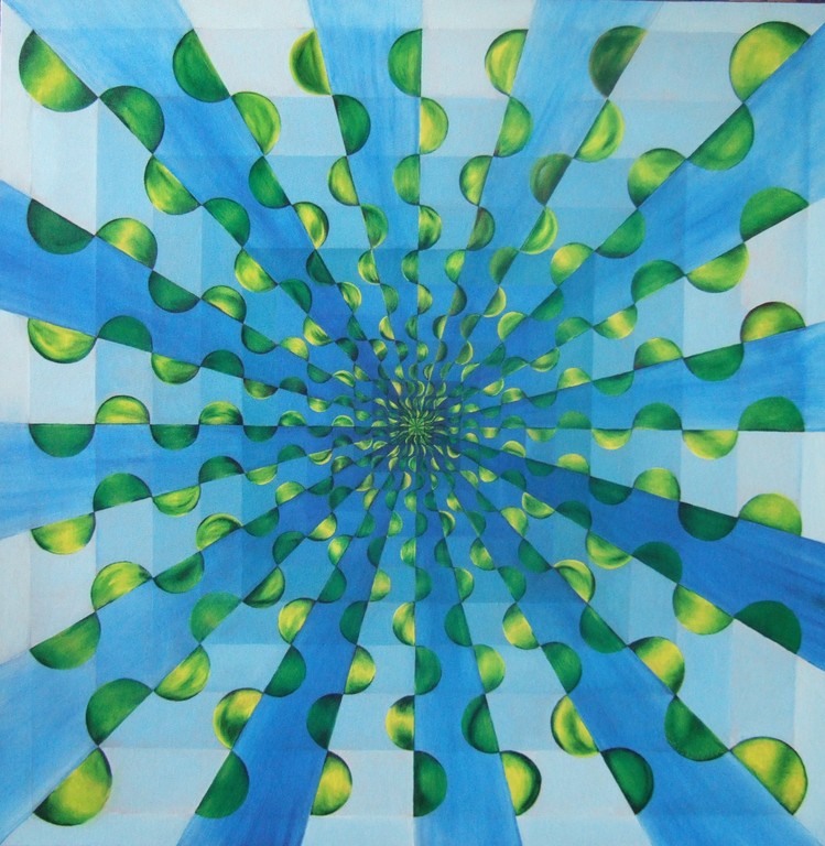 #318 - (Squares/Rays III) "Perspectives", oil on canvas, 30x30, 11/11