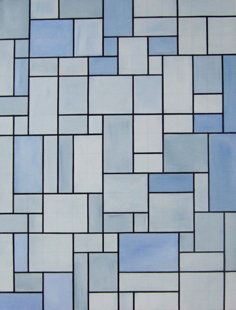 #344 - Untitled (inspired by Piet Mondrian) oil on canvas, 30x36, 2012