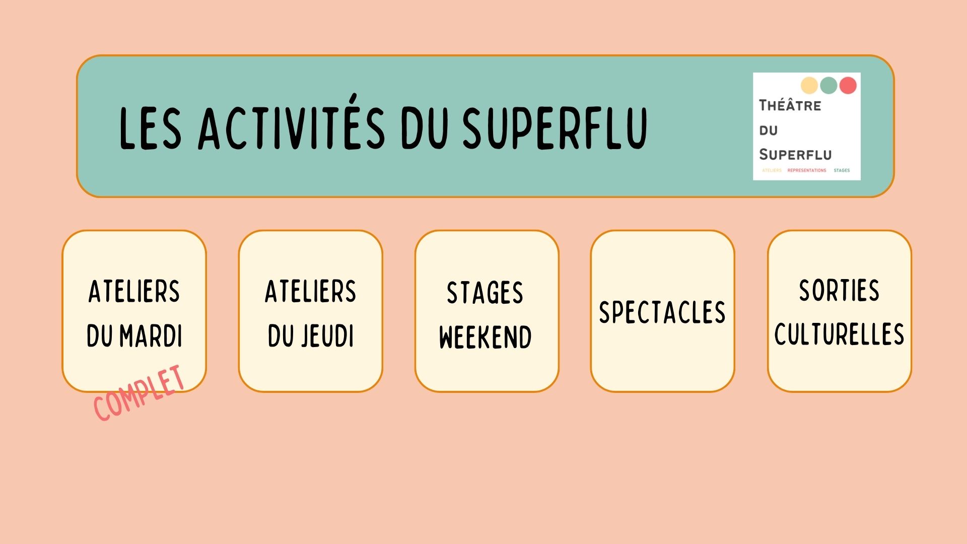 Découvrez les activités de l'association - Crédits photos et images : Le théâtre du Superflu - Création EGUE Août 2025
