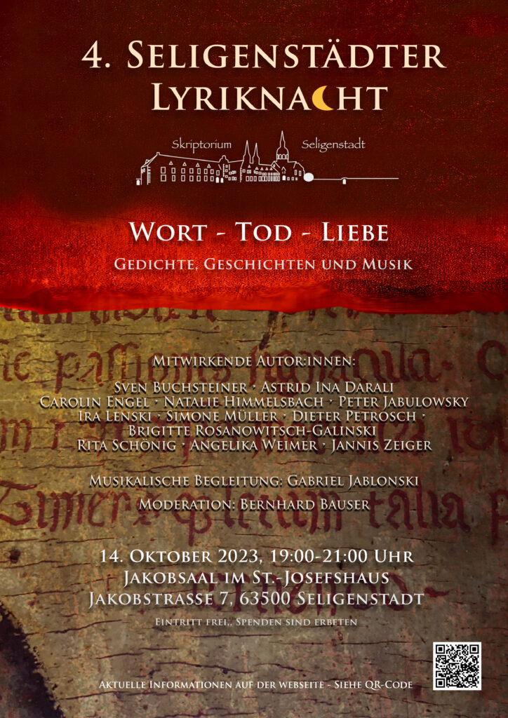S.A.M. Wolf Skriptorium Seligenstadt Simone A. Müller Lyriknacht 2023