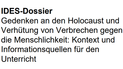 Das IDES-Dossier wird von der EDK - der Konferenz der kantonalen Erziehungsdirektorinnen und -direktoren angeboten. (Bild: EDK)a