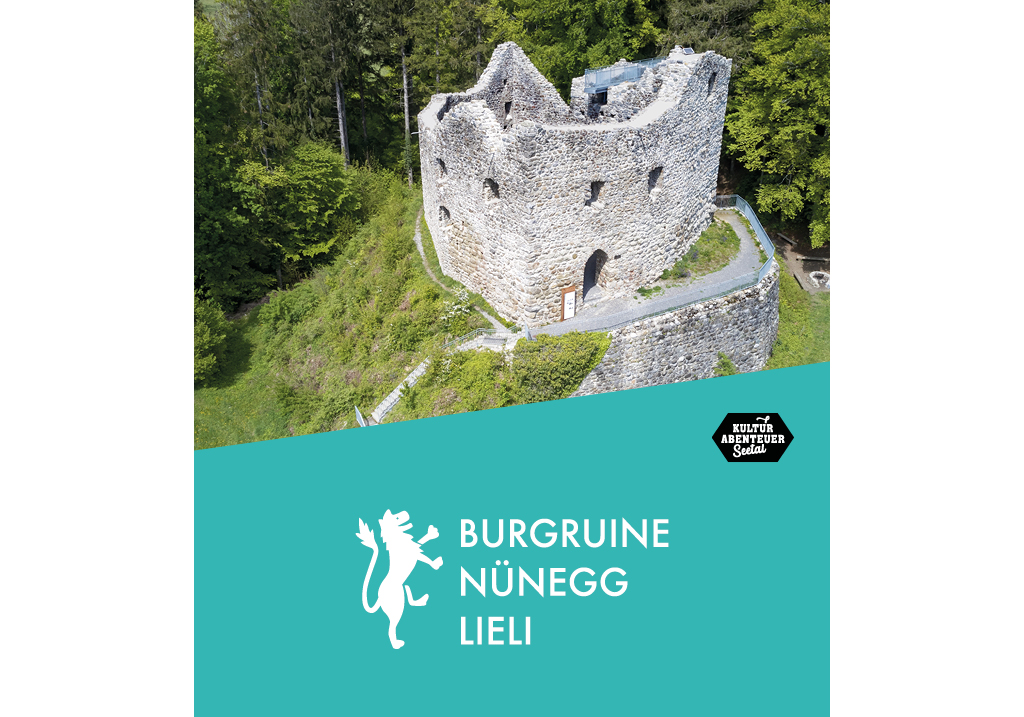 Auf der Burgruine Nünegg erwarten die Edelleute die Ankunft des Ritters Rudolf von Schönau. Beim Kulturabenteuer im Seetal hilft man bei der Suche nach einem verschwundenen Siegel. (Quelle: Archäologie Luzern).