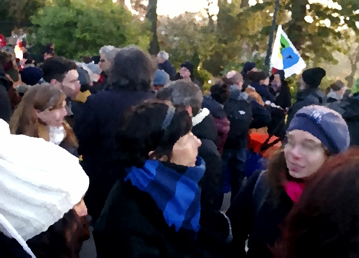 Rassemblement des personnels et élèves devant le Rectorat - 14/12/18