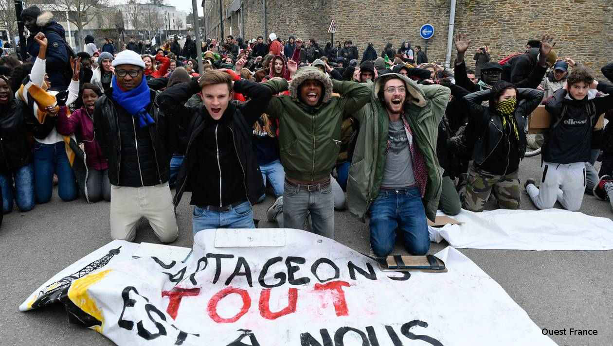 Manif des étudiants (Photo Ouest France) - 13/12/18