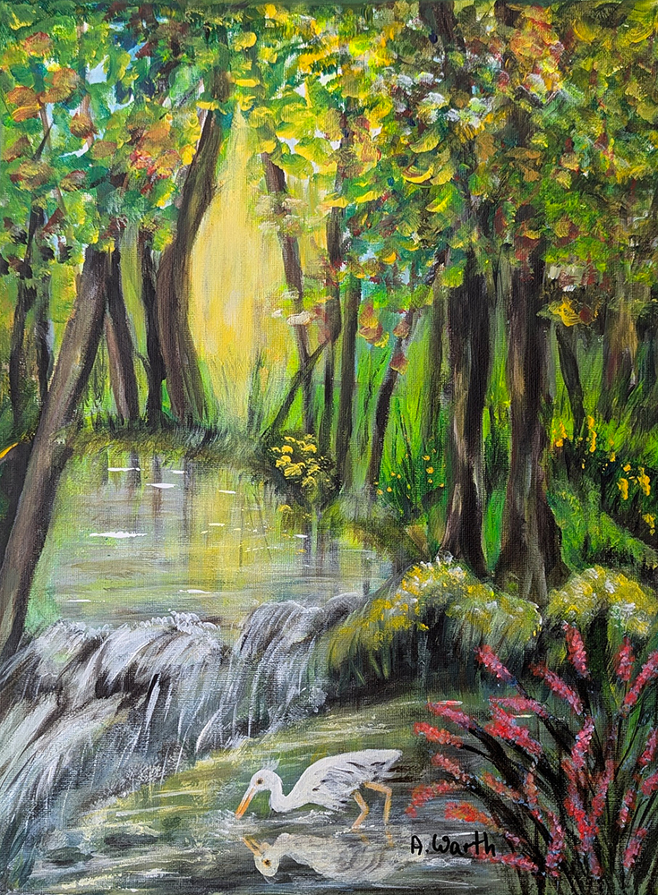 Idylle II, 2024, Acryl 30 x 40 cm