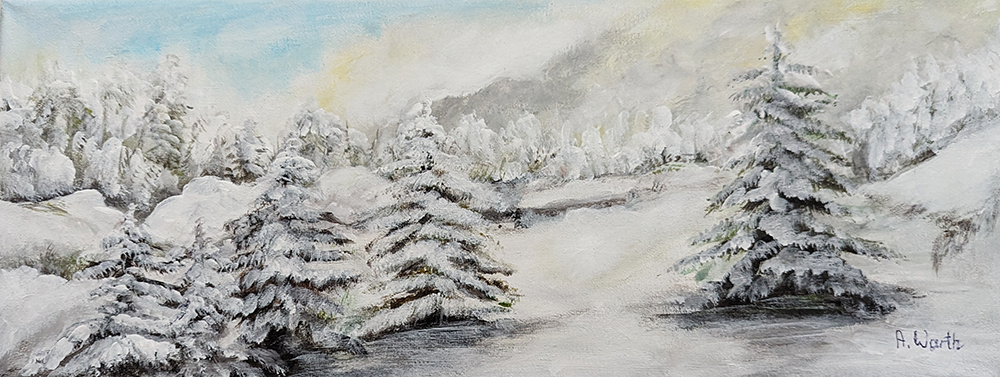 Schnee, jucheeeee, 2024, 50 x 20 cm