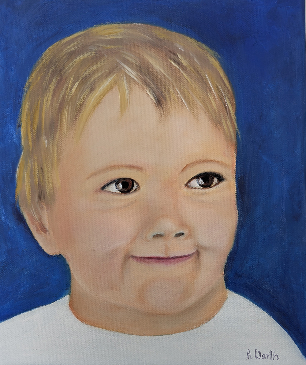 ein süßer Fratz, Amelie 25 x30 cm, Öl, 2025
