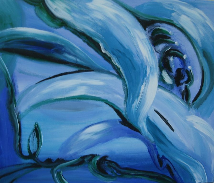 Octo in blau   50 x 50 cm