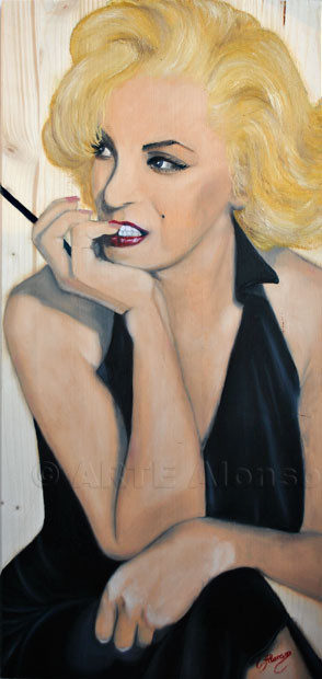 Sieht er mich ? (2011), 80 x 40 cm, Öl auf Holzplatte
