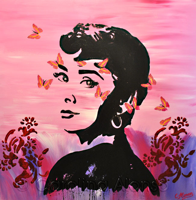 Mariposas (2013), 70 x 70 cm, Acryl auf Leinwand