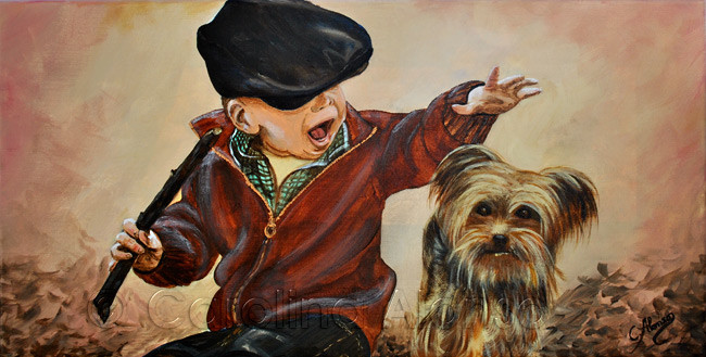 Mein treuer Spielgefährte (2014), 30 x 60 x 4 cm, Acryl auf Leinwand