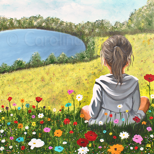 "Kommt der Sommer!" (2024), 80 x 80 cm, Acryl auf Leinwand