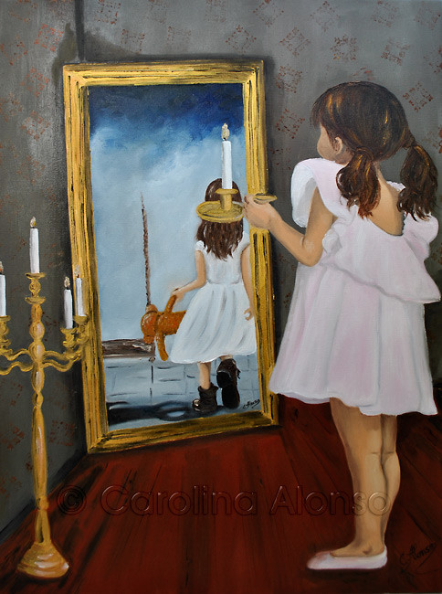 Kunst bei Kerzenschein (2014), oil on canvas, 80 x 60 cm