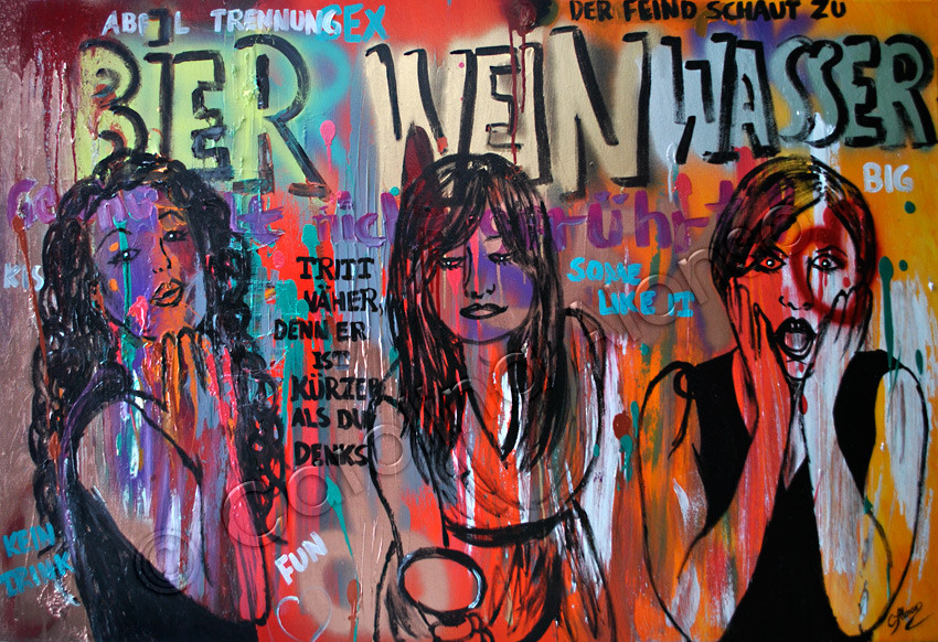 "Feind schaut zu" (2015), 80 x 120 cm, MixedMedia auf Leinwand