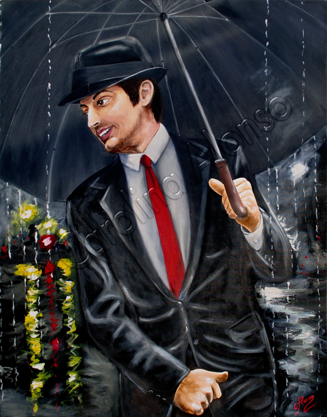 Smiling in the rain (2013), 100 x 80 cm, Oil & acrylic on canvas