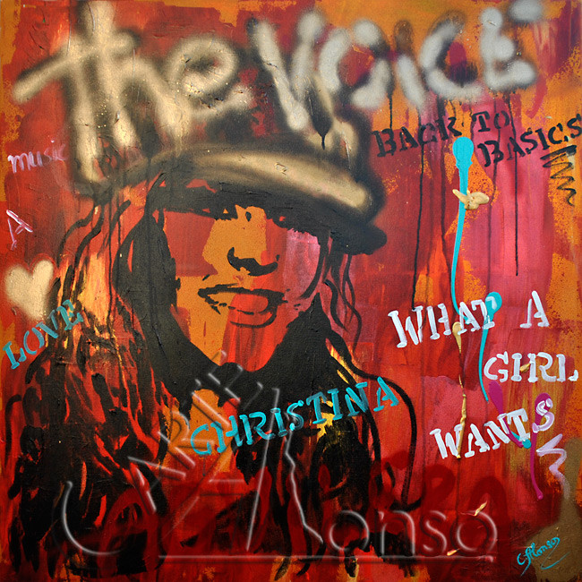 The Voice  (2012), 80 x 80 cm, Mixed Media auf Leinwand