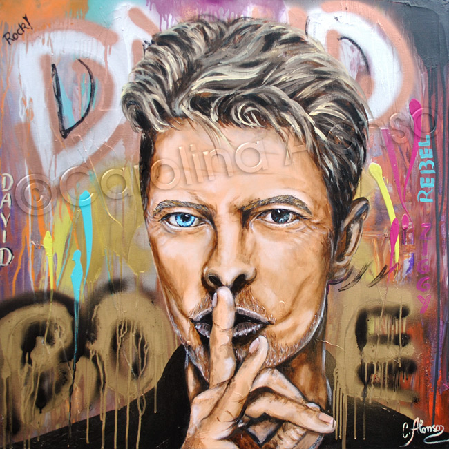 David Bowie (2022), 80 x 80 cm, Mixed Media on canvas