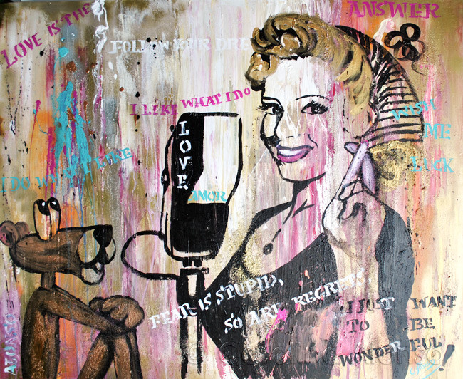 Wish me Luck (2014), 100 x 120 cm, Mixed Media auf Leinwand