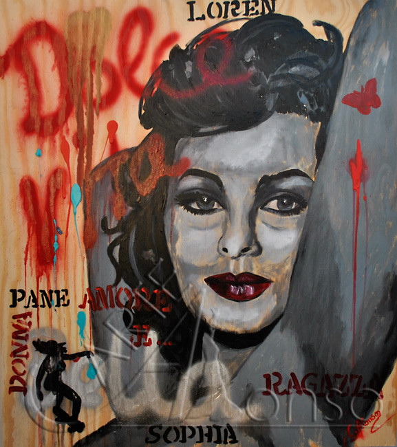 Ragazza (2012), 58 x 66 cm, Mixed Media auf Holz
