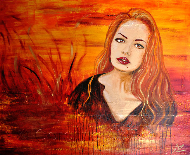 Flammendes Herz (2013), 100 x 120 cm, Acrylic on canvas