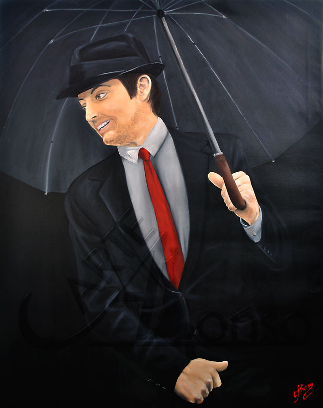 Smiling in the rain (2013), 100 x 80 cm, Oil & acrylic on canvas