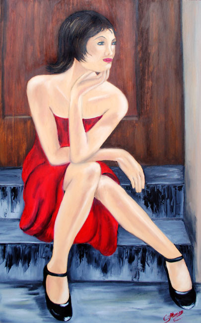 Esperando en Amor (2010), 69 x 42 cm, Öl auf Holzplatte