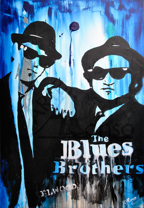 Blues Brothers (2012), 120 x 80 cm, Mixed Media auf Leinwand