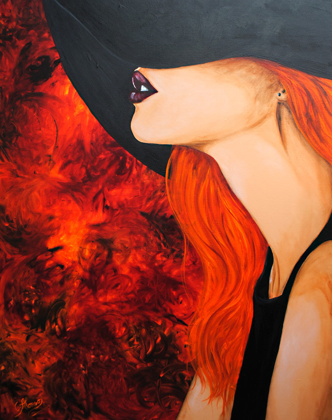 Glühende Hitze (2013), 100 x 80 cm, Acrylic on canvas