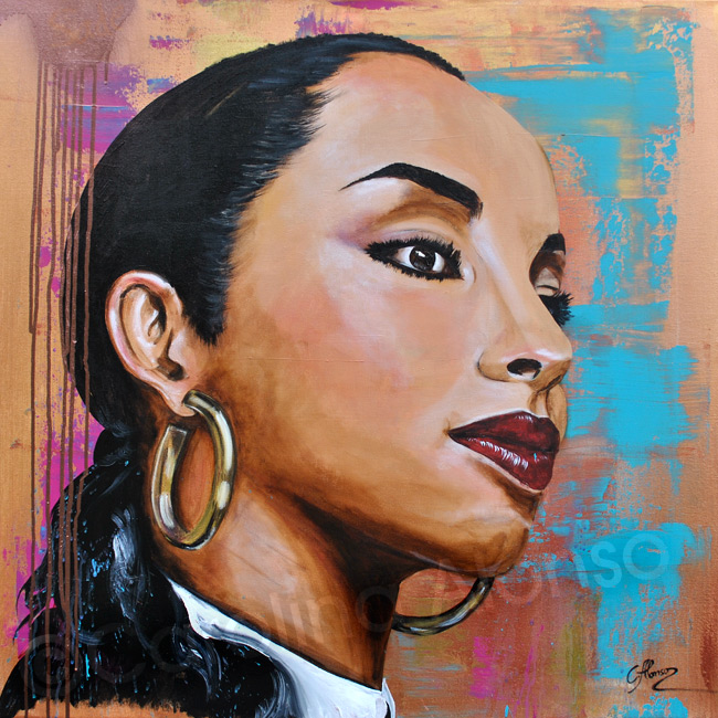 Smooth Jazz (Sade), (2022), 80 x 80 cm, Mixed Media on canvas