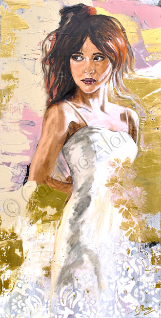 Warten auf das Unbekannte (2025), 100 x 50 x 4 cm, acrylic on canvas