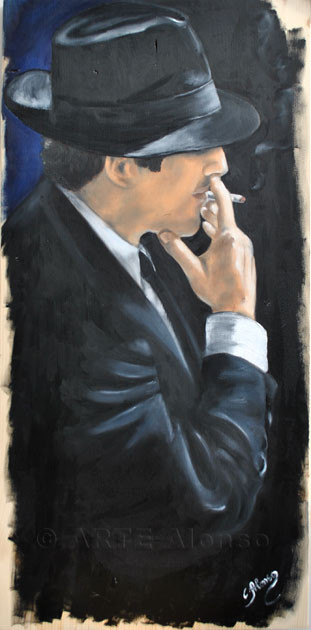 Soll ich aufhören ? (2011), 80 x 40 cm, Öl auf Holz