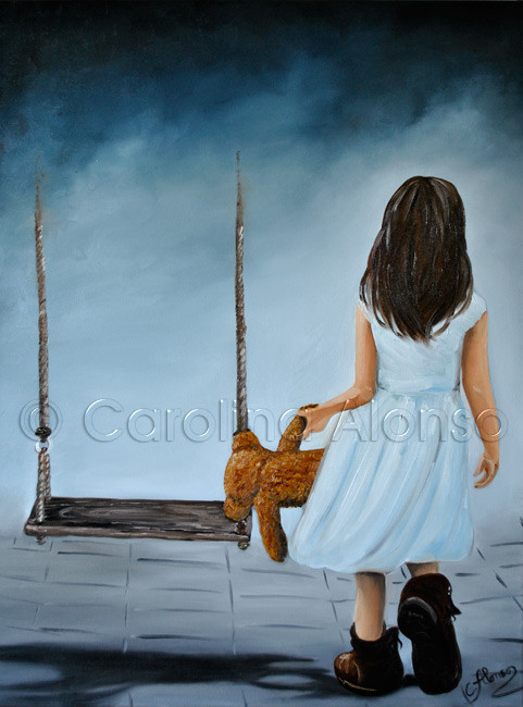Spielplatz im Nebel (2014), oil on canvas, 80 x 60 cm