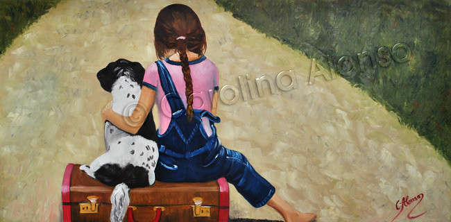 "Gemeinsame Reise" (2015), 40x80x4 cm, oil on canvas