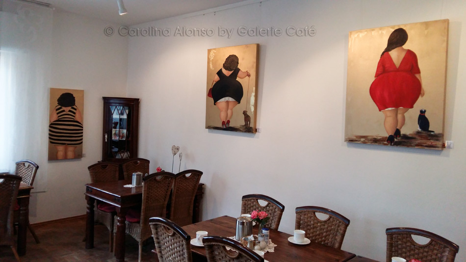 Galerie Cafe, Bergisch Gladbach "Kurvige Mädels" im Januar 2017