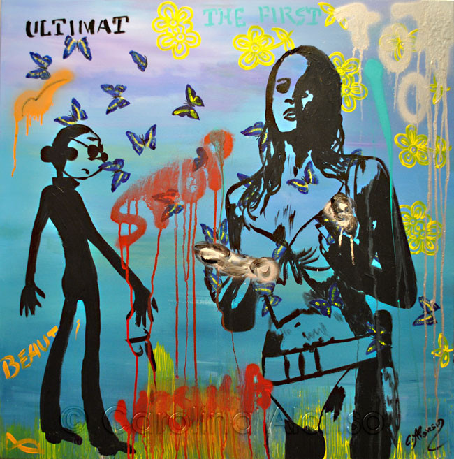 Beauty (2013), 80 x 80 cm, Mixed Media on canvas