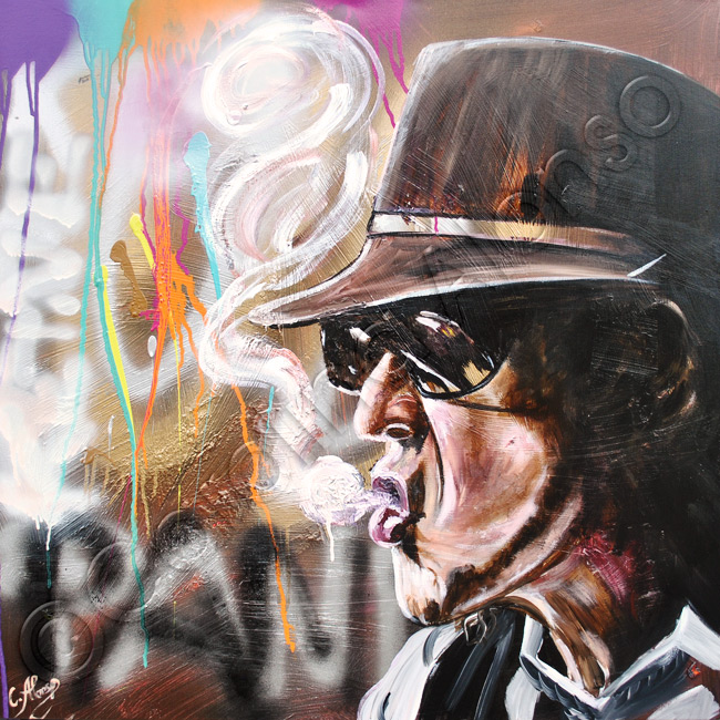 Keine Panik (2021), 80 x 80 cm, Mixed Media on canvas