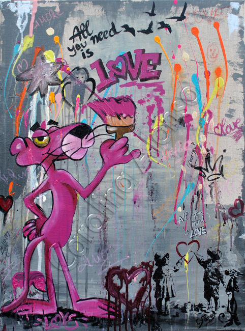 All you need is LOVE (2026), 80 x 60 x 2 cm, Acryl auf Leinwand