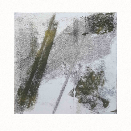 "Pflanzen Abstract III"  Unikat auf 15 cm x 15 cm  naturweißem Papier