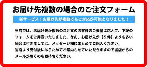 お届け先複数ご注文の場合のオーダーフォーム