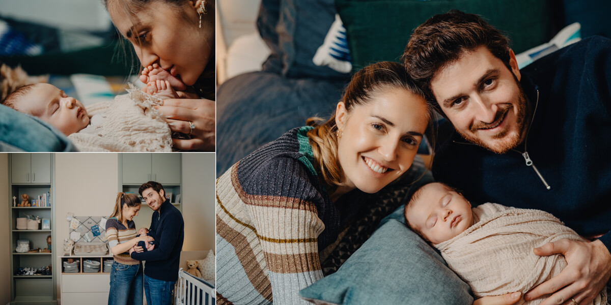 Familienglück pur! Neugeborenenfotografie zuhause in Berlin mit Lena Tschuikow. Erlebe die magische Atmosphäre der ersten Tage mit deinem Baby und genieße die liebevolle Nähe in Bildern, die die kostbaren Augenblicke festhalten und für immer bewahren.