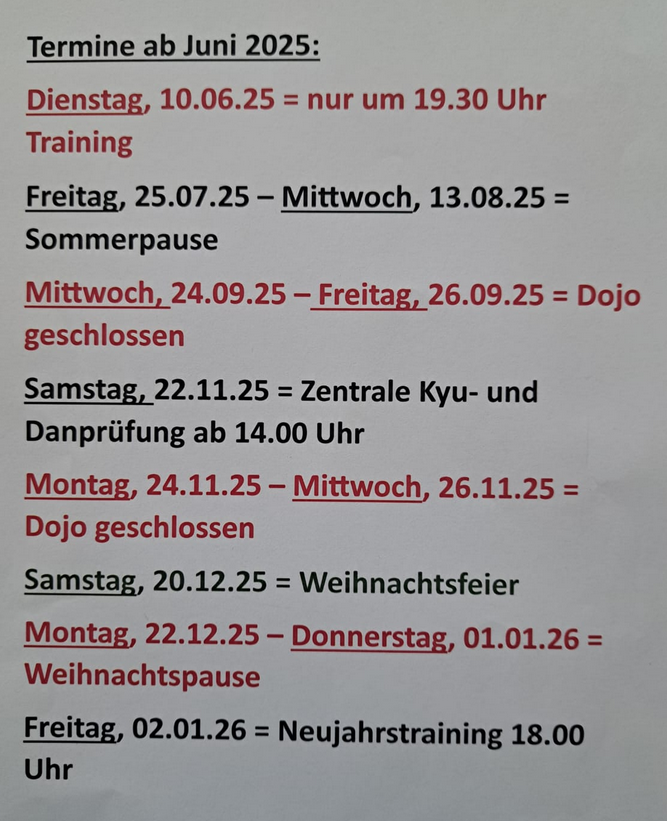 TERMINE ab JUNI 2025