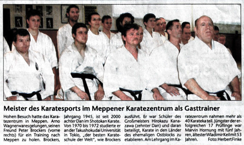 Meister des Karatesports im Meppener Karatezentrum als Gasttrainer 28.12.2005