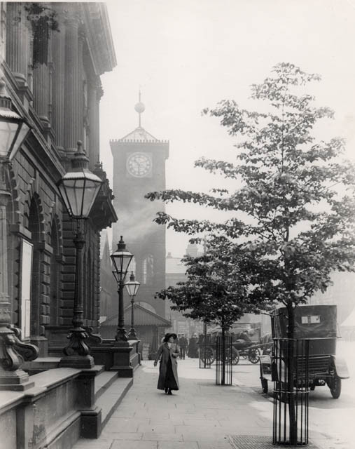 Blackburn's old clock tower in 1906 with time ball at the top of its mast