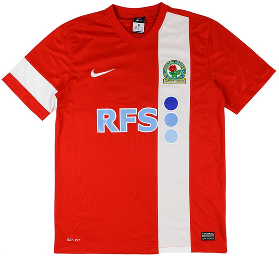 Rovers back to their traditional red and white away shirt with this traditional design.