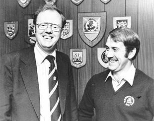 Howard Kendall pictured with former Blackburn Rovers chairman David Brown back in 1980.