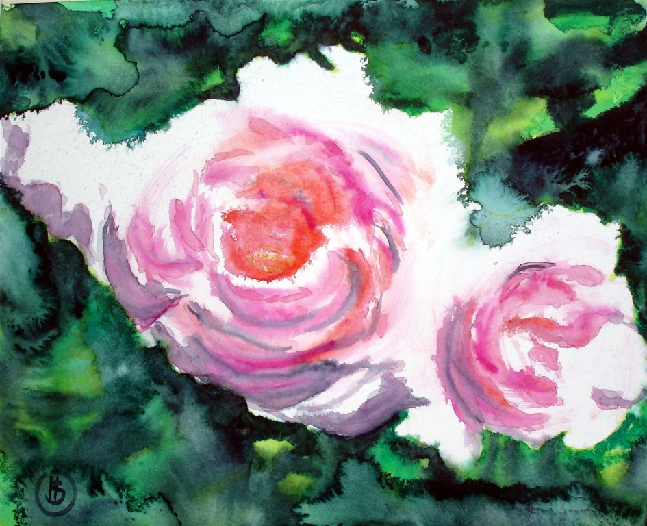 Rosen   Aquarell  28x34  2005  Privatbesitz