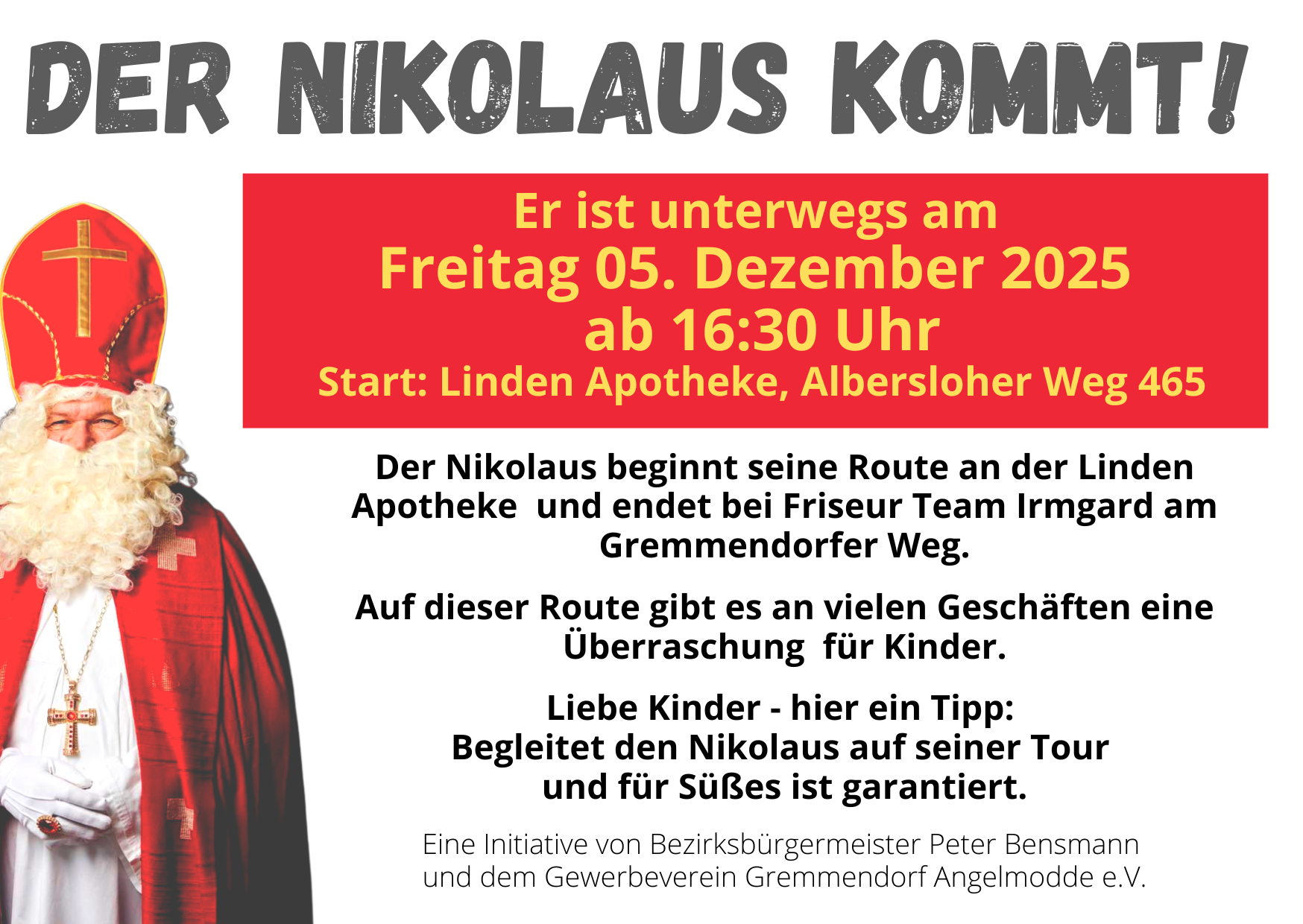 Nikolaus Peter Bensmann in der Einkaufsmeile unterwegs