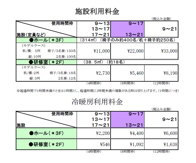 佐賀県ひとり親家庭サポートセンター施設利用料金