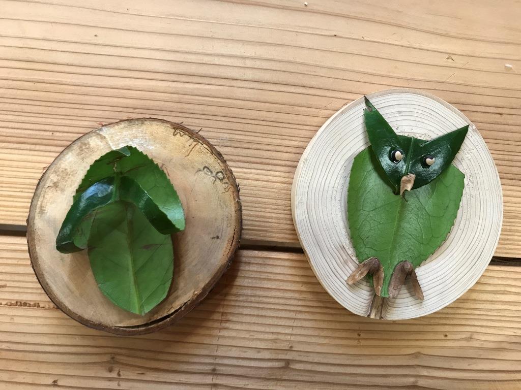 ツバキの葉でクラフト(スタッフ)