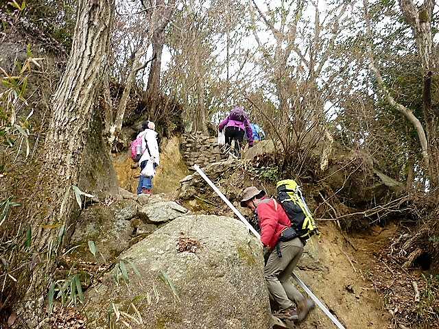 まるで梯子のような階段を上がるところも。足に負担をかけないためにも、しっかり登山靴を履いてきてくださいね☆